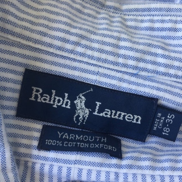DONATED!Blue stripe Ralph Lauren men’s dress shirt - Picture 5 of 6